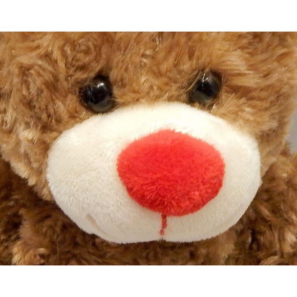 Kellytoy Golden Brown Teddy Bear Plush Stuffed Red Nose Mouth 10" Tall Seated - Picture 5 of 9